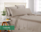 Full Sheets by Pure Bamboo, Genuine 100% Organic Viscose Derived from Bamboo Bed Sheet Set, Luxuriously Soft & Cooling, Double Stitching, Lifetime Quality Promise (Full, Sand)