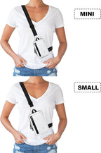 Peicees Small Crossbody Bag for Men Women Mini Sling Bag Travel Running Phone Daypack Cross Body Shoulder Bags, 2 Sizes, Small White