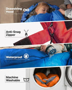 MalloMe Sleeping Bags for Adults Cold Weather & Warm - Backpacking Camping Sleeping Bag for Kids 10-12, Girls, Boys - Lightweight Compact Camping Essentials Gear Accessories Hiking Sleep Must Haves