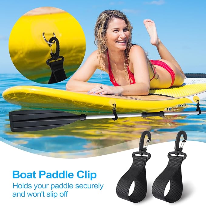 Upgraded Kayak Paddle Holder, Board Accessories, Inflatable Boat Storage, Set of 6 Clip Holders