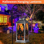 Halloween Decorations Outdoor,Halloween Hanging Decorations,Solar Lantern,Decor for Home Outside Porch Garden Yard Lawn Party Decorations（Bat Pumpkin Castle）