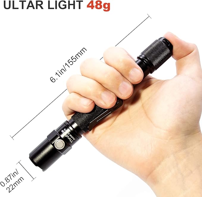 ThruNite LED Flashlight Archer 2A V3, 500 Lumens Mini AA Flashlight with Lanyard, IPX8 Water-Resistant Dual Switch Outdoor Flash Light for Hiking, Camping, Everyday Use, EDC - CW