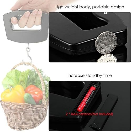 Portable Travel Luggage Electronic Scale, Digital LCD Hanging Box Weighing Scale 110 pounds/50 kilograms, Fishing, Luggage, Gifts (Hooks)