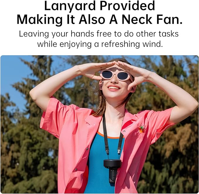 JISULIFE Handheld Fan Life7 – Ultimate Flexibility: High-Power Motor, LED Display, 13 Hrs Cooling, 3600mAh Rechargeable, 5-Speed, Foldable Design, 3-IN-1 Portable Fan for Travel Cruise Beach(Black)