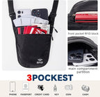 Crossbody Money Belt for Travel Women & Men Hidden, Travel Wallet Pouch - Slim Passport Holde, RFID Blocking Neck Wallet Under Clothes to Protect Cash, Credit Cards and Documents (KHAKI)