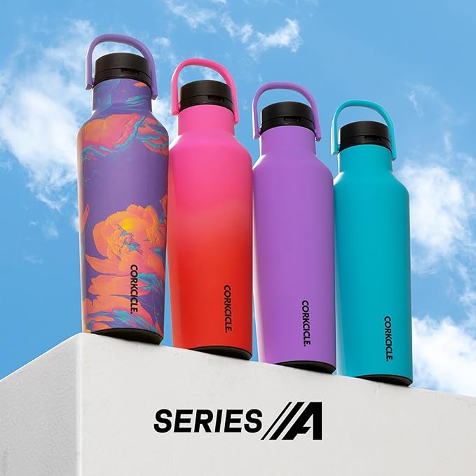 Corkcicle Sport Canteen - Keeps Drinks Cold 25 Hours - Stainless Steel Water Bottle - Triple-Insulated - Spill-Proof - Summer Drinkware Gift - Keeps Drinks Ice Cold - 20 oz - Black