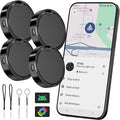 Tracker Tag for Android 4 Pack Luggage Tracker Tags Compatible with Google Find Hub App (Android Only) Bluetooth Tracker Key Finder and Item Locator for Wallets, Backpack, Suitcases-Black