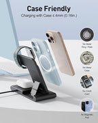 2026 Wireless Charger for Apple and Android Charging Station,3 in 1 Fast Max Charging for iPhone 16 15 14 13 12 Pro Max Plus, Apple Watch Series & Air pods 4 3 2 Pro, Android Samsung Galaxy Series