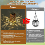 Outdoor Solar Lantern Waterproof Decorative Hummingbird and Trumpet Flower Lights with Metal Construction Warm White Glow Gifts for Mom Grandma Patio Garden Décor