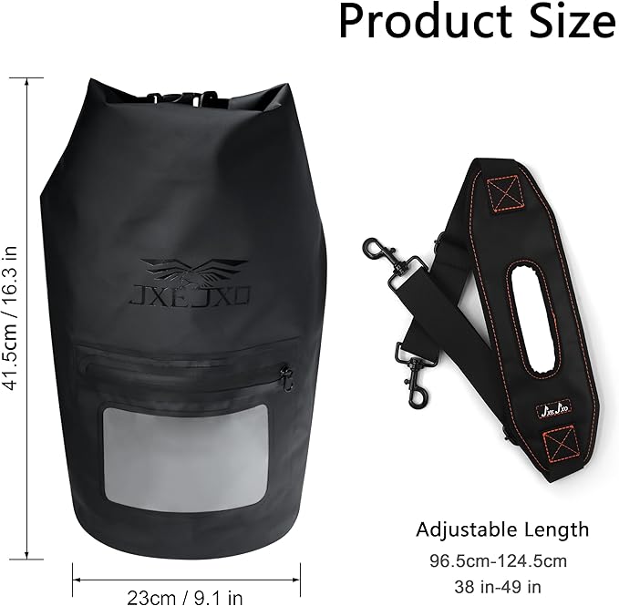 JXE JXO 15L Waterproof Faraday Dry Bag for Electronic Device Security | Military-Grade EMP & RFID Signal Blocking, Anti-Tracking & Hacking Protection, Data Privacy Shield for Mobile Devices （Matte）