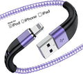 Essri for Phone Charger Cord 3FT 2Pack,USB to Lighting Cable 3 Feet, Nylon Braided Long Charging Cable 3 Foot Compatible with iPhone 14/13/12/11/X/XS/XR/16/Pad - Purple