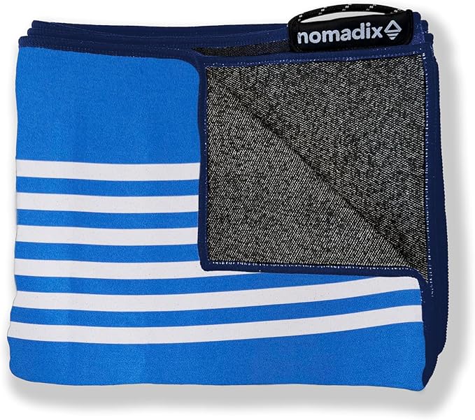 Nomadix Original Towel - Perfect for Beach, Pool, Travel, Camping, Yoga - Made with Recycled Materials - Super Absorbent - Sand Resistant - Poolside Navy - 72.5x30