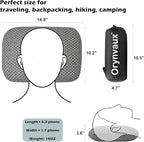 Memory Foam Camping Pillow - Lightweight & Portable Small Travel Pillow for Airplane & Train Travel, Camping, Backpacking, Removable Washable Cover, Easy to Clean, Includes Storage Bag