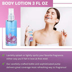 Bath and Body Gift Set for Women & Girls, City of Love Spa Set, Personal Self Care Travel Kit, 3PCS Set with Shower Gel, Body Lotion, Body Mist - Mother's Day Birthday Gifts for Her