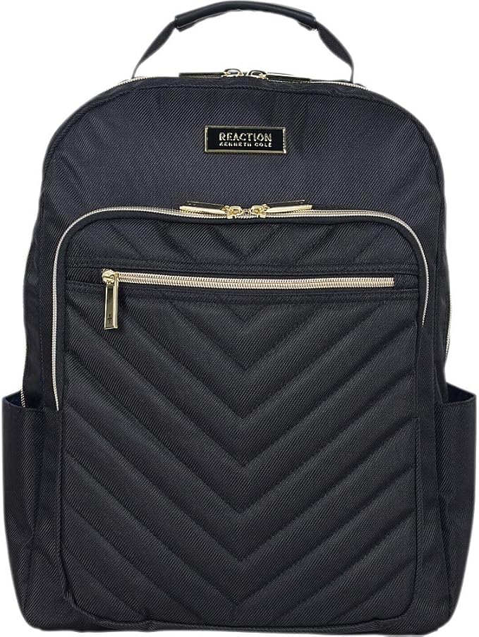 Kenneth Cole REACTION Women's Chelsea Chevron 15" Laptop and Tablet Backpack, Black