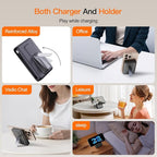 2025 Latest Portable Charger, 16800mAh Magnetic 15W Wireless Power Bank with 2 Built in Cables, LED Display Battery Pack Travel Essentials for iPhone 17/16/15/14/13/12/Pro/Mini/Pro Max
