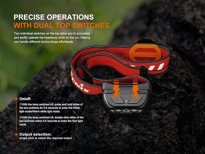 Fenix HL18R-T V2.0 800 Lumen Trail Running Headlamp, USB-C Rechargeable, White and Warm White Lights, Red Lights, Compatible with 3X AAA Batteries, (Black)