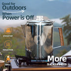 MEREZA Camping Percolator Coffee Pot 12 Cup Stove Top Coffee Percolator Non Electric Coffee Maker Camping Stainless Steel Coffee Pot Outdoors Home No Aluminum & Plastic Fast Brew