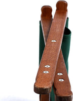 BYER OF MAINE Pangean Folding Stool – Canvas Camp & Wood Camp Stool for Portable & Outdoor Seating in Forest Green