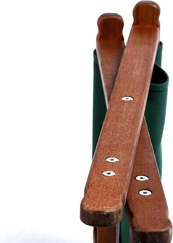 BYER OF MAINE Pangean Folding Stool – Canvas Camp & Wood Camp Stool for Portable & Outdoor Seating in Forest Green