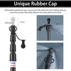 Telescoping Tarp Poles, Heavy Duty 7.67ft Aluminum Tent Poles for Tarp with Rubber Cap, Portable Set of 4 Adjustable Poles for Camping, Awning, Sun Shade, Free Carry Pouch