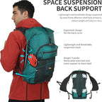 Hiking Backpack for Men and Women, 30L Waterproof Camping Backpack with 3L Water Bladder and Rain Cover, Lightweight Outdoor Sport Travel Daypack Rucksack for Climbing Cycling (Dark green)