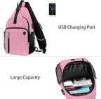 MOSISO Sling Backpack Bag, Crossbody Shoulder Bag Travel Hiking Daypack Chest Bag with Front Square Pocket&USB Charging Port