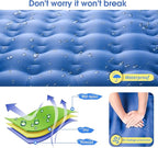 Camping Sleeping Pads，Extra Thick 5 Inch Inflatable Sleeping Mat with Pillow Built-in Pump，Oversized Mattress Super Portable Backpacking Sleeping Pad (Blue, Single)