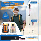 Lightweight Collapsible Kids Hiking Poles - Retractable Kids Hiking Stick, Telescoping Aluminum Trekking Poles 2 Pack, Adjustable Kids Ski Poles by Croosse