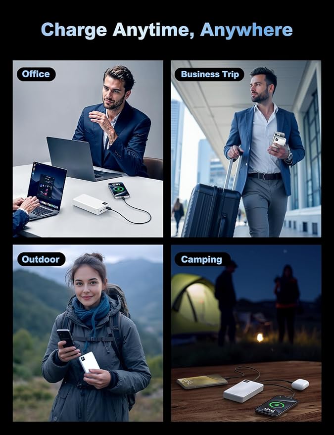 Portable Charger Power Bank, 56800mAh Battery Pack, 22.5W Fast Charging Portable Phone Charger for Camping Travel Essential Compatible with iPhone 17/16/15/14/13 Series, Samsung, Google,iPad-White
