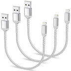 1.5ft iPhone Charging Cable Short, 3-Pack Braided USB A to Lightning Cord CarPlay [MFi Certified] Compatible with Apple iPhone 14 13 12 11 Pro/Max/Mini Xs SE2, Short Lightning Cable for Car