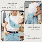 MAXTOP Large Crossbody Fanny Pack with 4-Zipper Pockets,Gifts for Enjoy Sports Festival Workout Traveling Running Casual Hands-Free Wallets Waist Pack Phone Bag Carrying All Phones