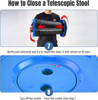 Upgraded Foldable Stool Thickened Set of 2, Portable Collapsible Stool Retractable Stool, Foldable Portable Collapsible Chair for Fishing, Hiking Tours, BBQ, Parties, Outdoor Activities (Blue)