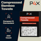 Compressed Towel Tablets - 100% Bamboo Camping Toilet Paper Tablets, Great for Hiking, Travel and Backpacking - Disposable Washcloths, Body Wipes, Paper Towel Coin Tissue - 100/250/500 Pack