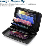 Credit Card Holder, Mini Aluminum Card Wallet RFID Blocking Slim Metal Hard Card Case for Women Men, Black Gold Marble