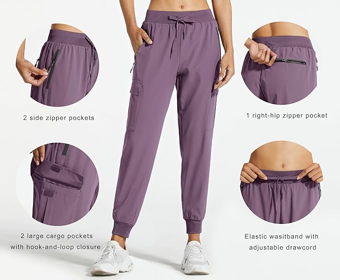 Libin Women's Cargo Joggers Lightweight Quick Dry Hiking Pants Athletic Lounge Casual Travel