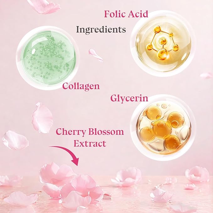 Skin Care Set-Travel Skincare Kit-Collagen Sakura Set with Mask,Eye Cream,Cleanser,Serum,Face Cream,Toner for Gift Sets for Teen Girls,Facial Skin Care Sets for Women Wife Teen Girls