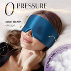 Silk Sleep Mask Soft Pressureless: 100% Mulberry Silk for Eye Skin Anti Wrinkles, Large Size for Total Blackout, Adjustable Wide Velcro Ear Cover