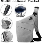 Anti Theft Travel Bag, One Shoulder Large Capacity Cross-body Bag Chest Fashion Lightweight Sling Bags for Travel Sports