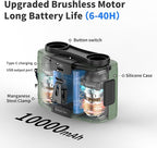 Socool 10000mAh Portable Waist Fan Clip on Wearable Belt Personal Fans Rechargeable Battery Operated, 20H Cooling with 10 Speeds & Dual Motors,Neck Hanging Hands-Free for Outdoor Travel Power Bank