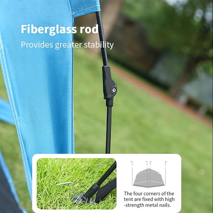 Pop Up Camping Tent, 4-6 Person, Dark Green, Waterproof Dome Tent with Rainfly, 84 x 36 x 48 inches, 10 Minute Setup (Beach Tent)