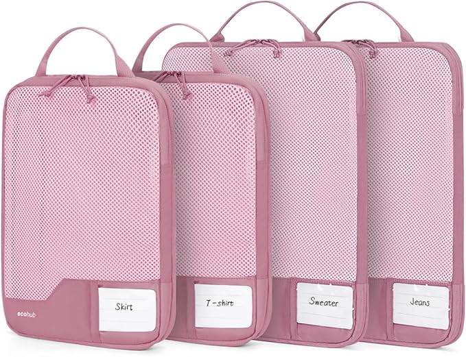 ECOHUB 4 Set /6 Set Packing Cubes for Travel Durable Suitcase Organizer Bags Set with Personalized Tag Various Sizes Travel Essentials Traveling Accessories for Luggage Machine Washable
