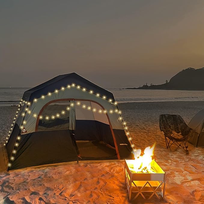 HIKERGARDEN 6-8 Person Camping Tent - Portable Family Cabin Tent for Camp, Windproof Fabric Camp Tent Outdoor for Hiking, Backpacking, Traveling