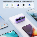 [2-Pack]Mini Portable Charger for iPhone 17/16/15,Upgraded 5500mAh PD Fast Charging USB C Power Bank,Travel Essentials Battery Pack for iPhone 17/17 Pro Max/Air/16/15 Series Galaxy Android-Pink+Purple