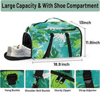 Gym Bag for Men Women with Shoes Compartment Duffle Bag for travel Hiking Waterproof Backpack Fitness Workout(Leaf)