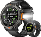 Military Smart Watches for Men Built-in GPS 3ATM Waterproof with Call/LED Flashlight, 1.45" Rugged Tactical Smartwatch with Compass, Fitness Tracker with HR/SPO2/Sleep Monitor for iPhone Android
