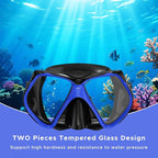 2 Pack Snorkeling Gear for Adults, Dry Snorkel, Mask Set Adult, Diving Scuba Mask, Scuba Gear, Swimming Goggles with Nose Cover, Swim Freediving Tempered Glass Panoramic View Travel Packages