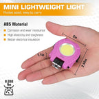 EverBrite 2 Pack COB Keychain Work Light, Mini Rechargeable Magnetic Keychain Light, Sensor Mode, Multifunctional Small Keychain Flashlights, Portable, Waterproof, for Camping, Hiking, 6 Modes, Pink