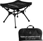TENPLAY Portable Camping Stools for Adults Heavy Duty,Holds Up to 330lbs,18 Inch Oversized Folding Stools with All-in-One Seat & Carry Bag Design for Camping Outdoor Beach Travel Hiking Fishing Black