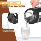 BLUEGO Water Bottle 64 oz Tumbler with Lid and Straw, Glass Water Bottle with Straw, Water Tumbler with Handle Half Gallon Water Jug Large Waterbottle for Daily Water Intake, BPA Free, Black